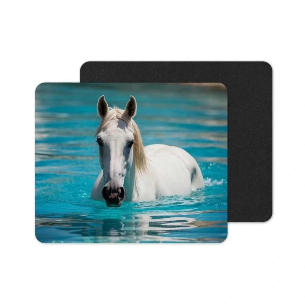 Horse In The Water Mouse Pad: Vibrant Neoprene‎ Computer Accessory